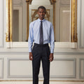 Chemise En Popeline Bleue À Rayures