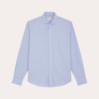 Chemise En Popeline Bleue À Rayures