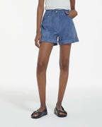 The Kooples - Straight Suede Shorts - Blue - Women