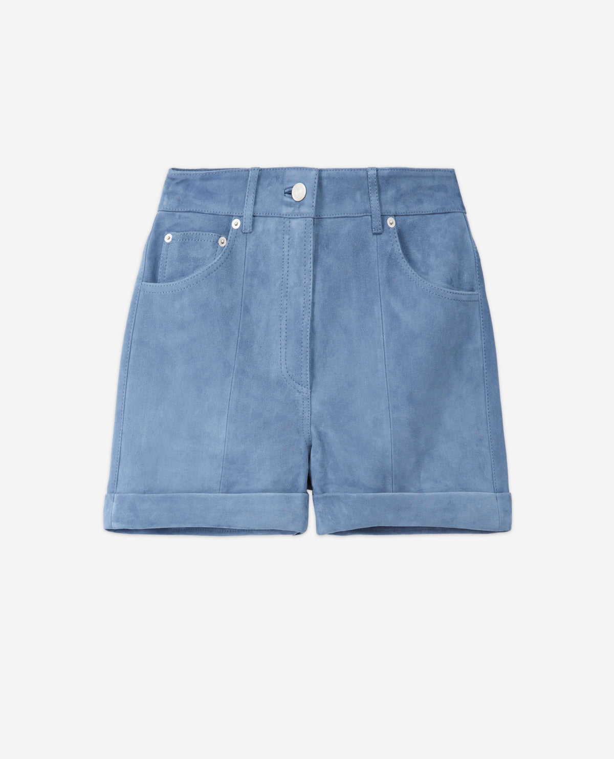 The Kooples - Straight Suede Shorts - Blue - Women