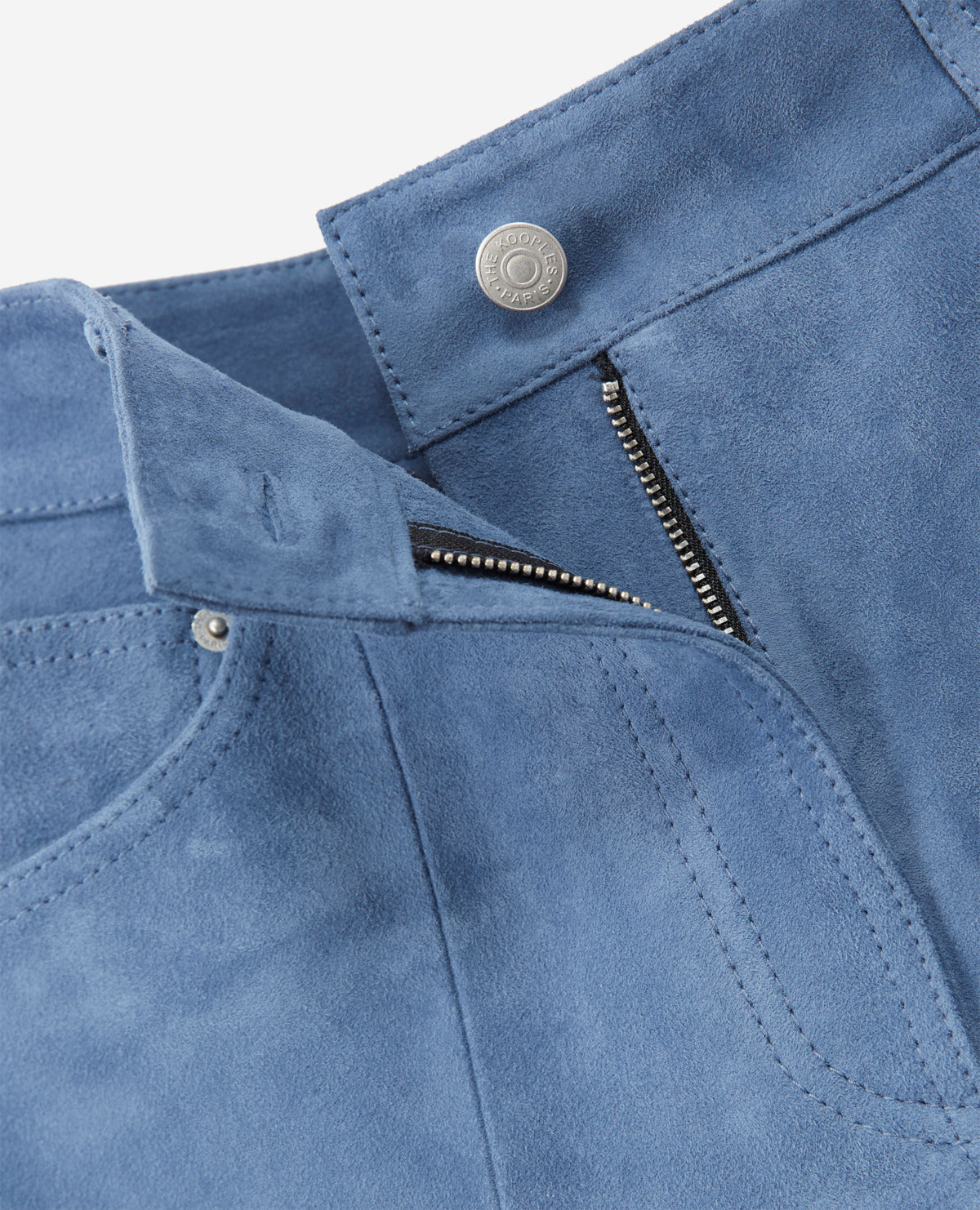 The Kooples - Straight Suede Shorts - Blue - Women