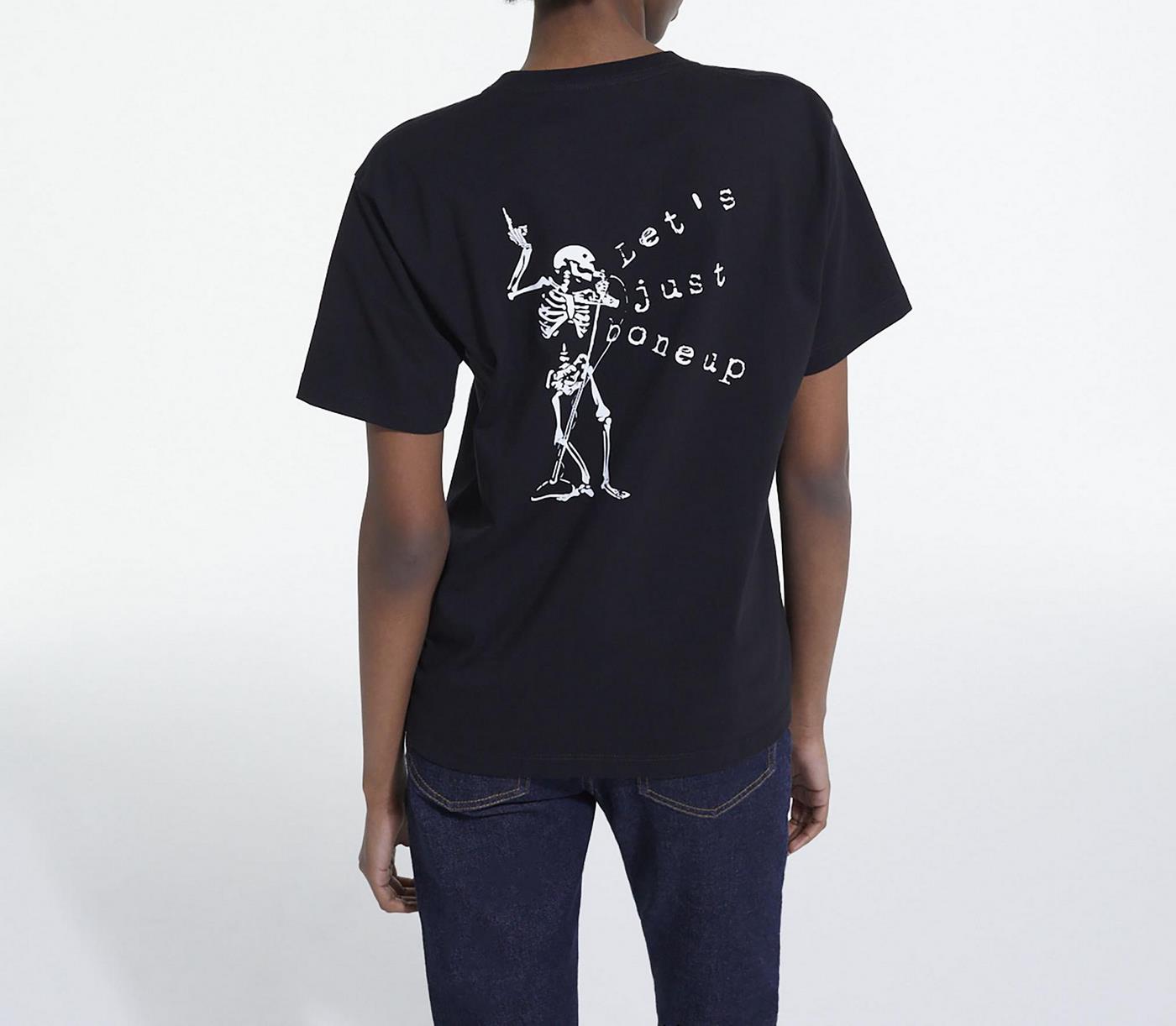 The Kooples - Camiseta de Manga Corta Serigrafía Monocromática - Mujer