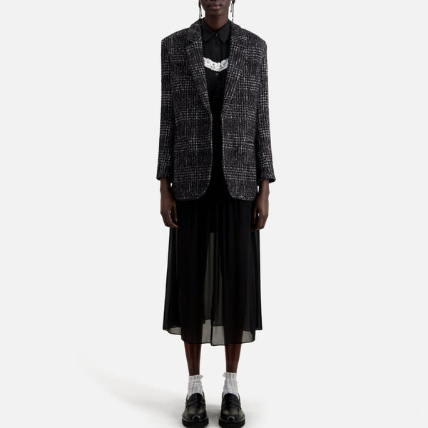 The Kooples - Veste En Laine Et Alpaga - Noir Et Blanc - Femme