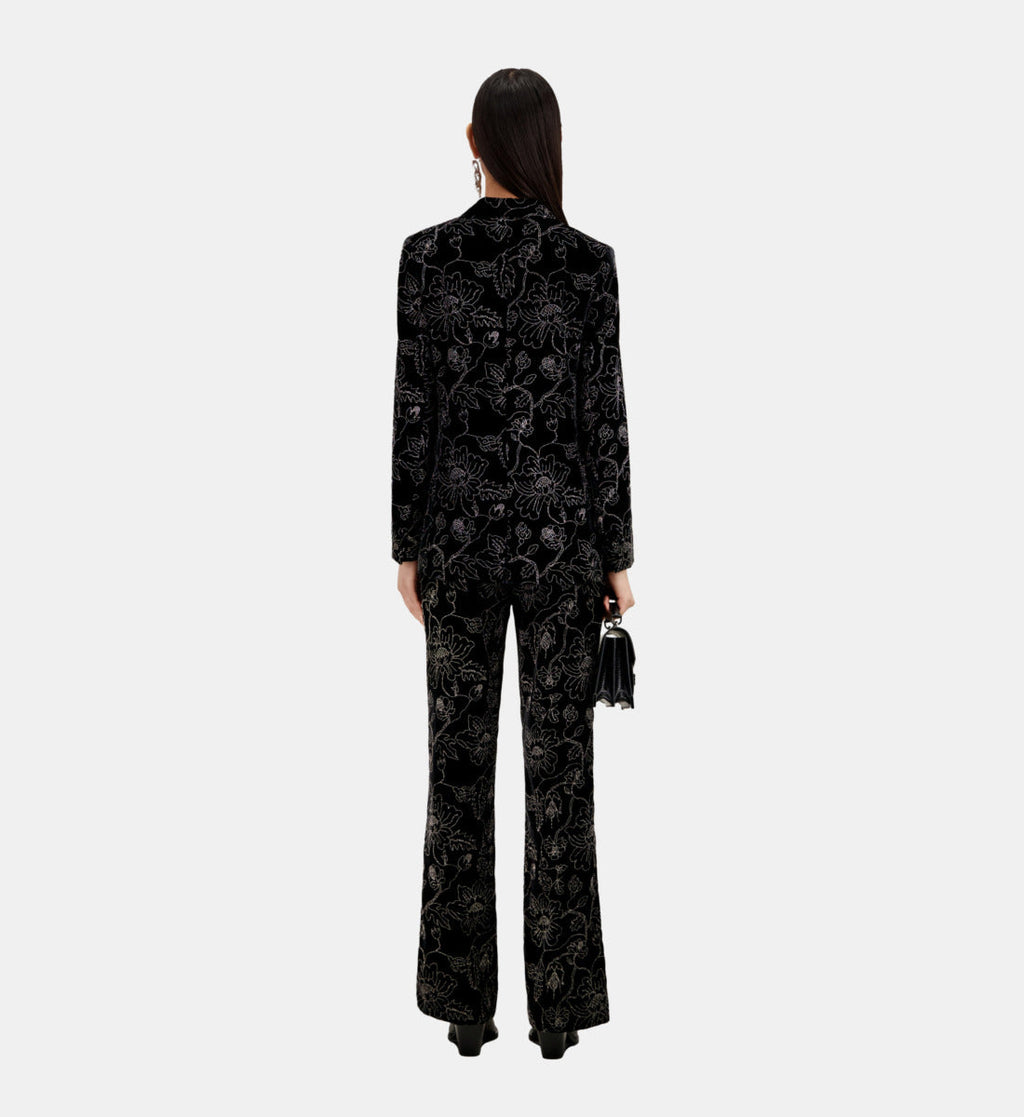 The Kooples - Chaqueta De Traje Cuello Clásico En Terciopelo Con Brillos