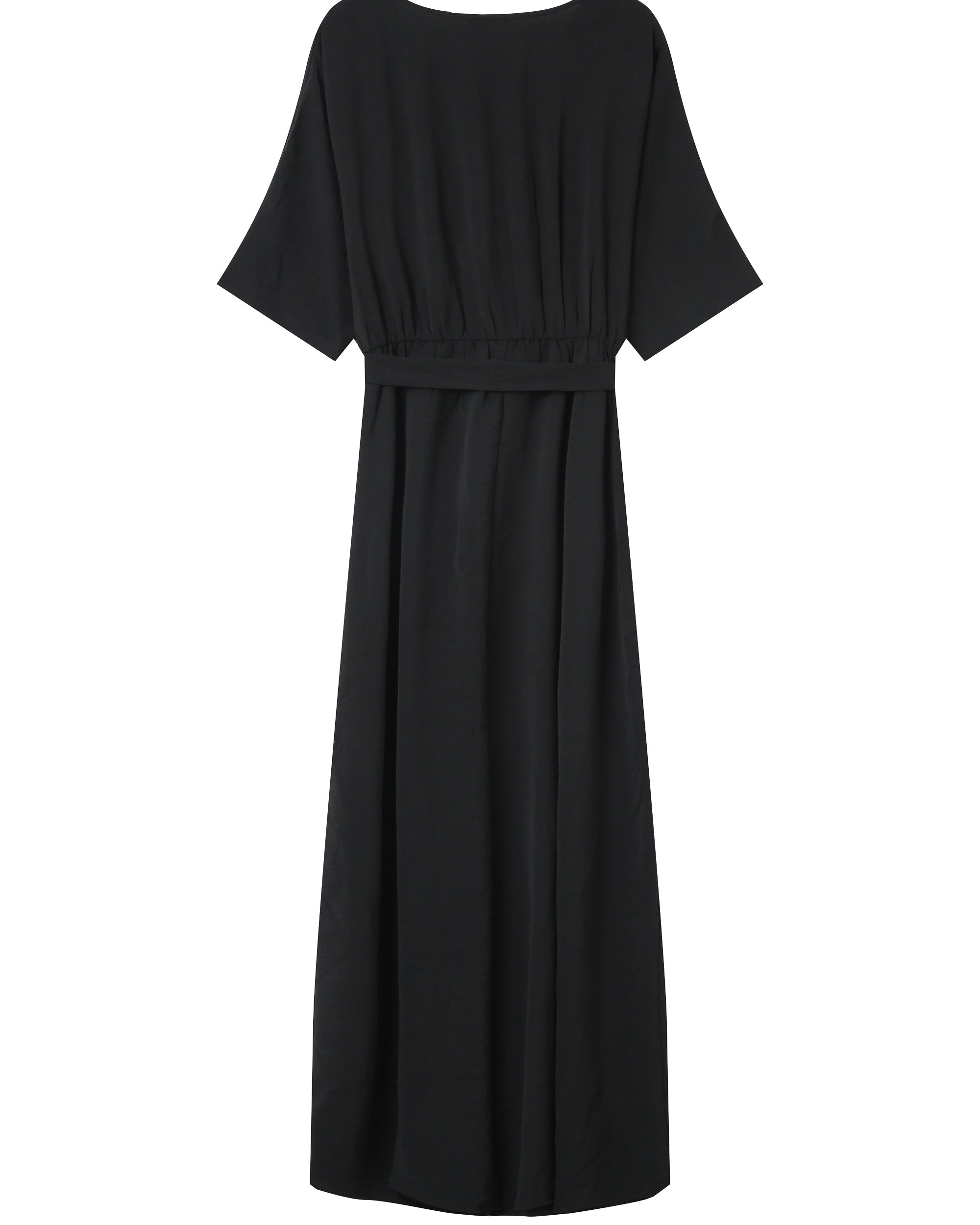 Maud Long Wrap Dress - Black