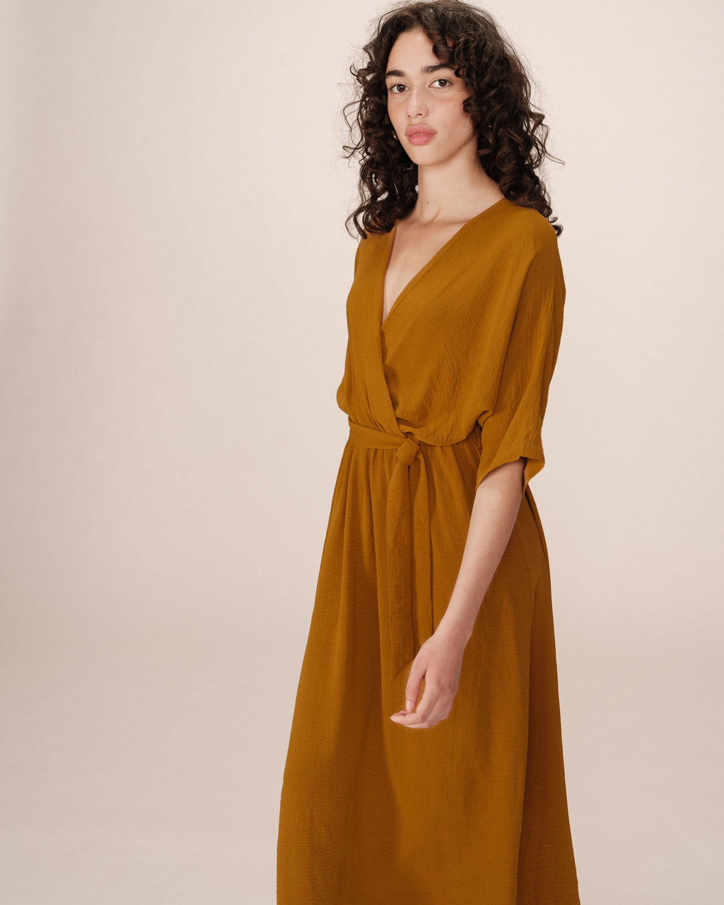 Ochre Long Wrap Dress Maud