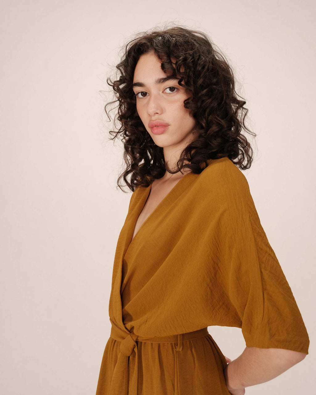 Ochre Long Wrap Dress Maud