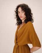 Ochre Long Wrap Dress Maud