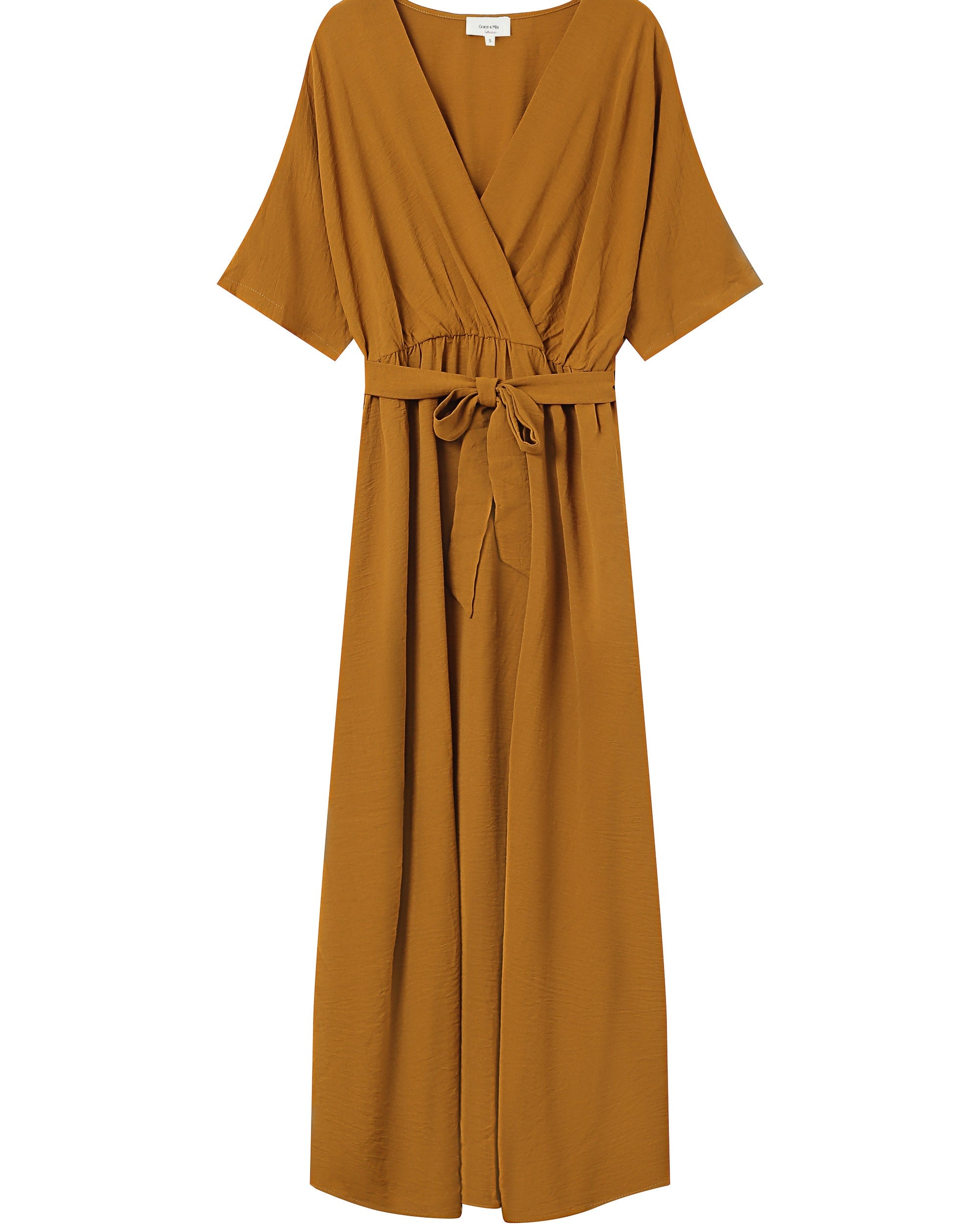 Ochre Long Wrap Dress Maud