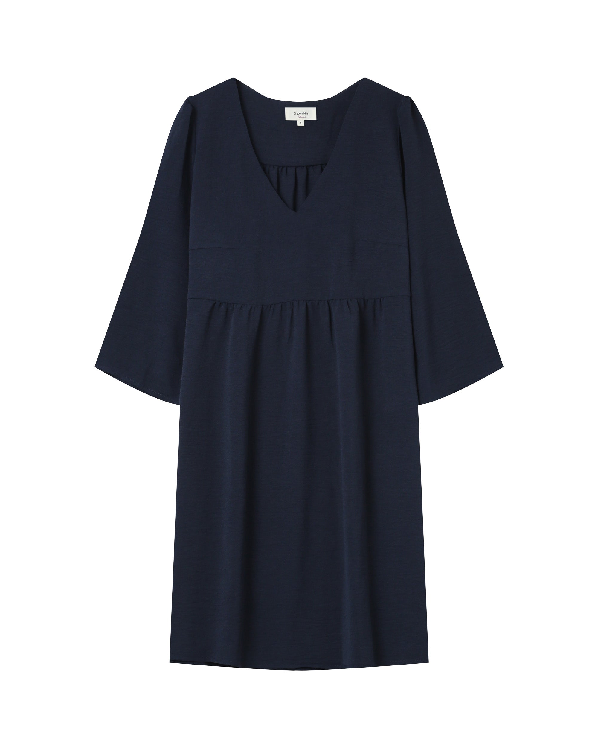 Navy Babydoll Short Dress Susana