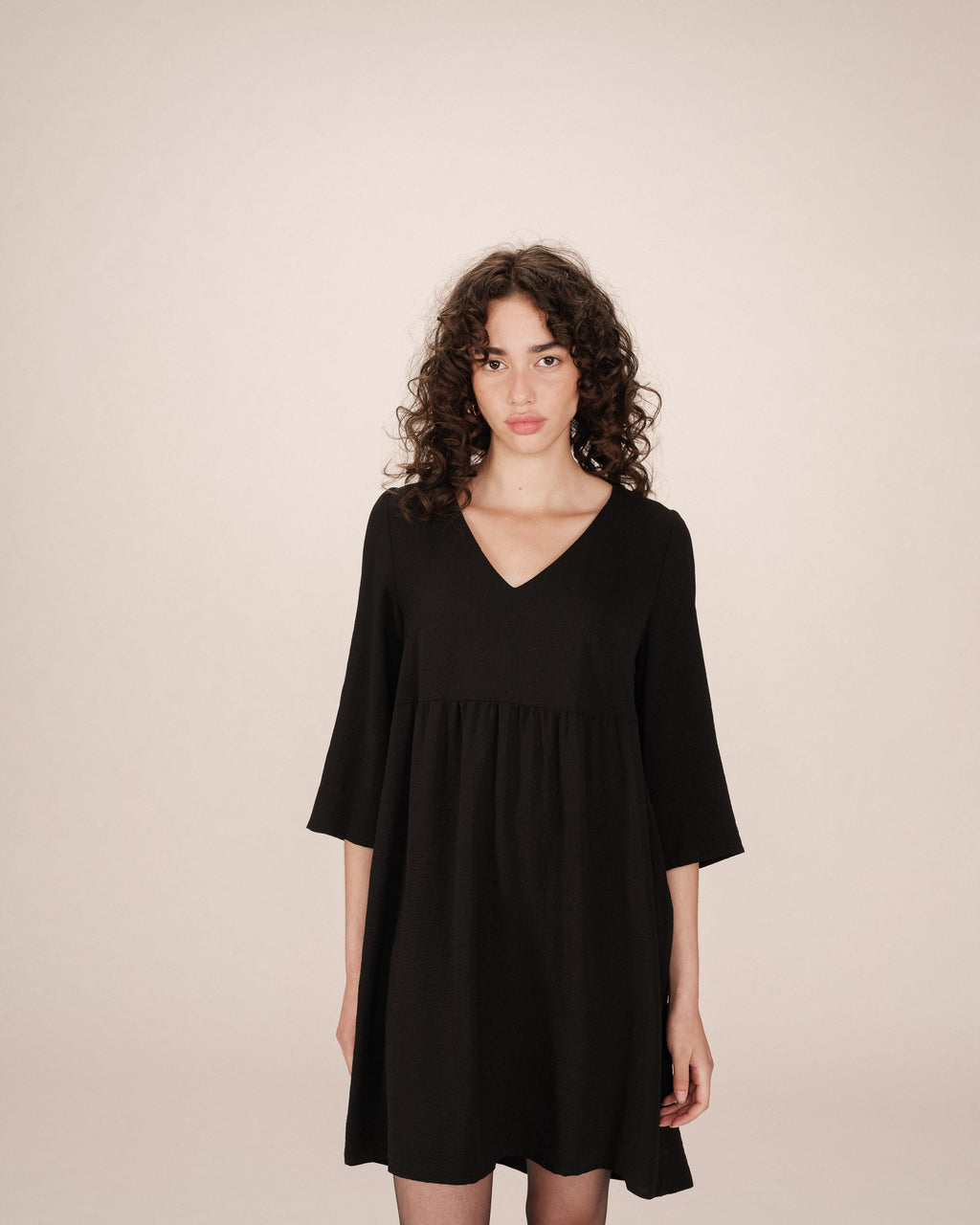 Short Black Babydoll Dress Susana