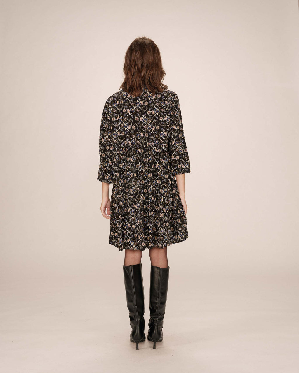 Short Black Floral Dress Sirius