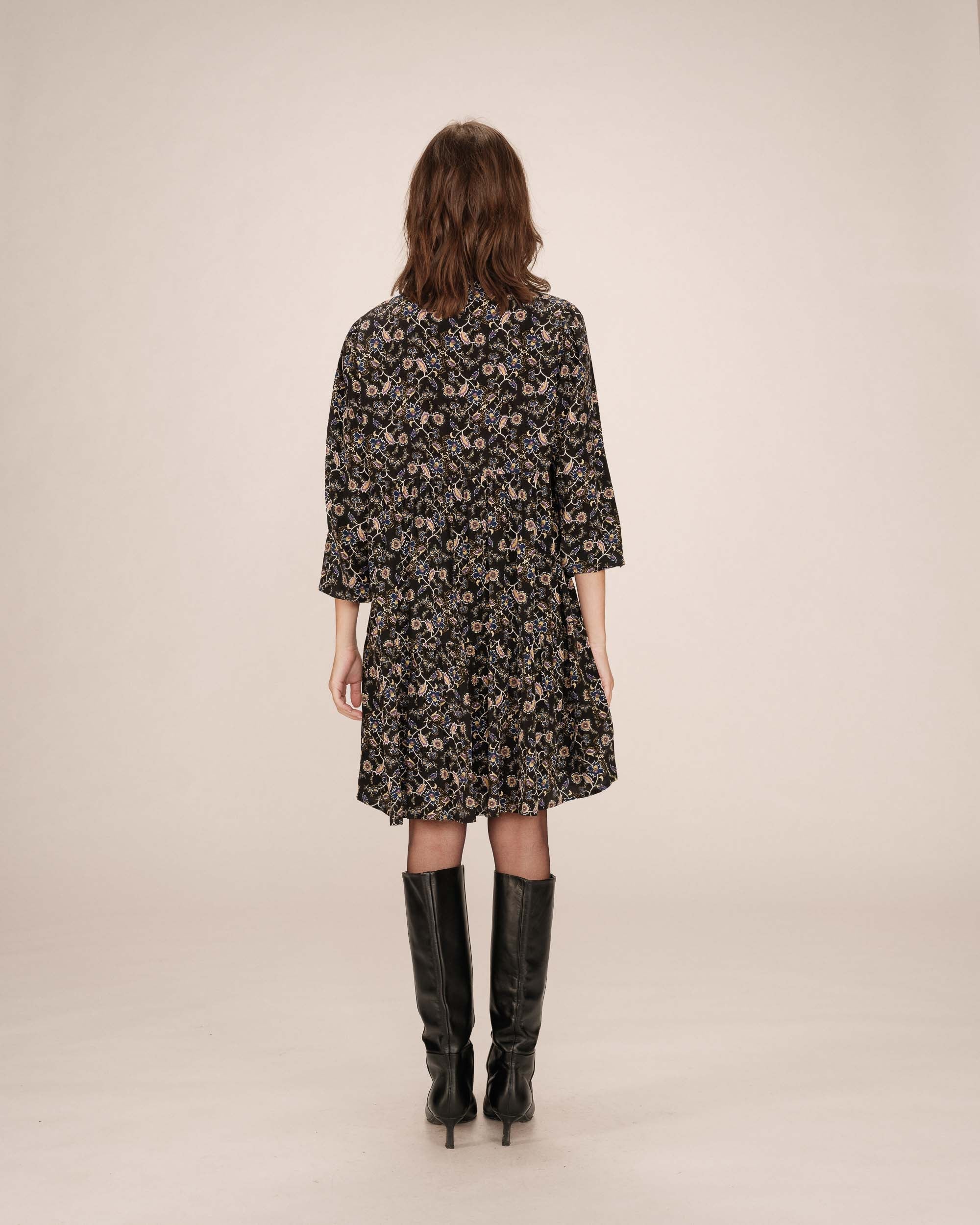 Short Black Floral Dress Sirius
