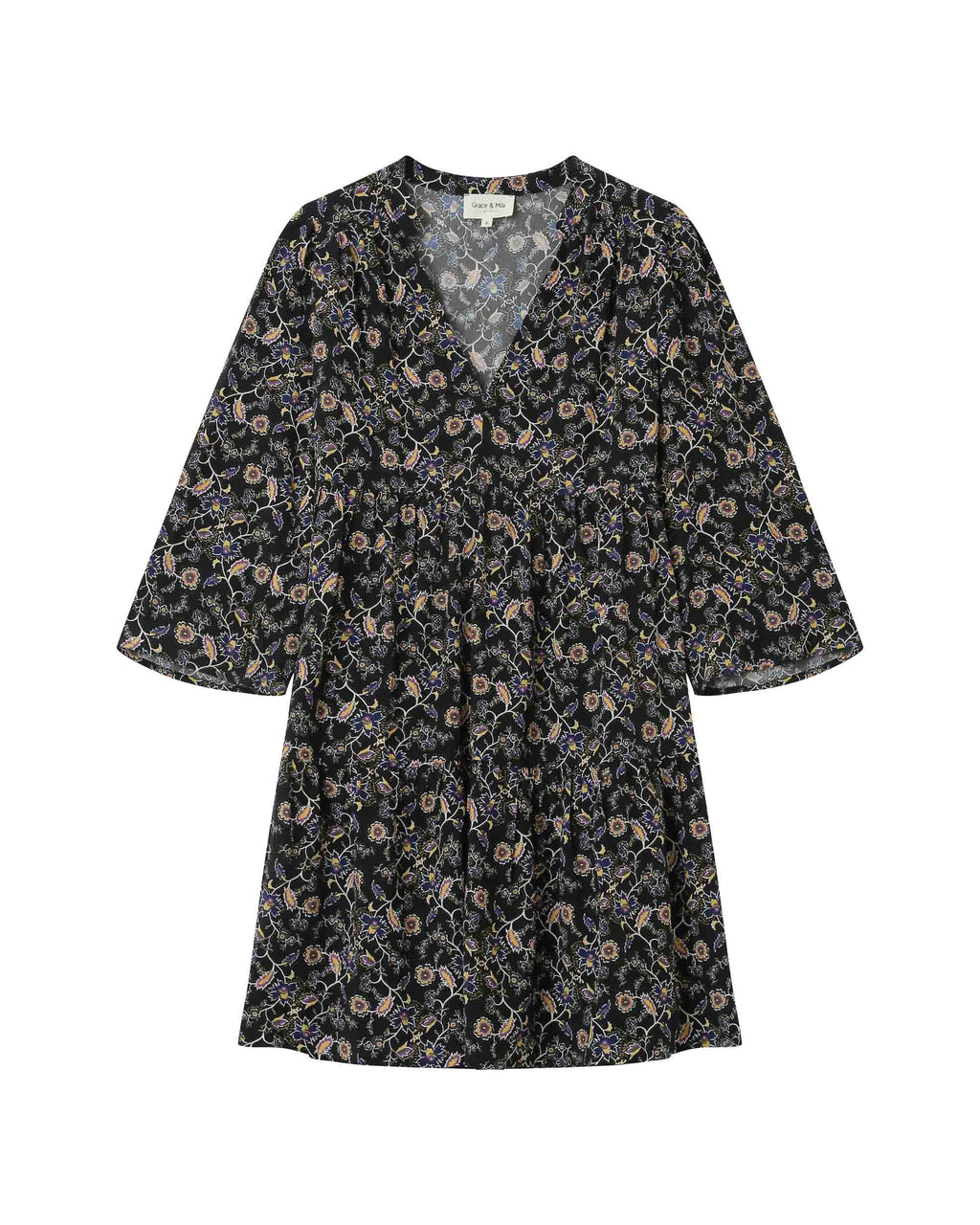 Short Black Floral Dress Sirius