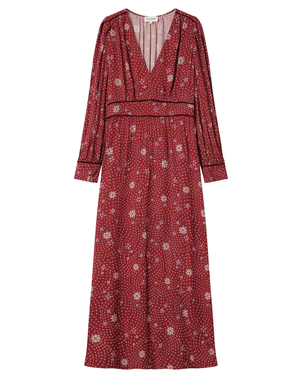 Vestido Largo Floral Terracota Sensible