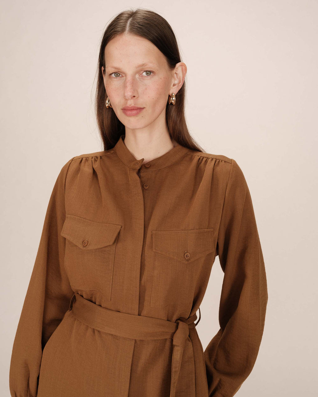 Serbia Short Khaki Shirt Dress