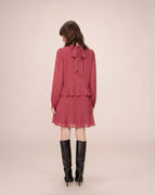 Sahelle Blush Short Flowy Ruffle Dress
