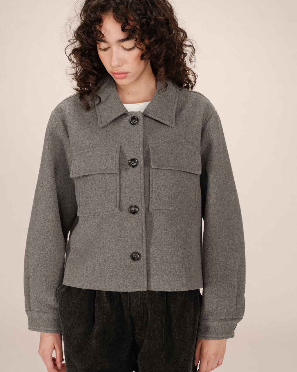 Veste Boxy Gris Novembre