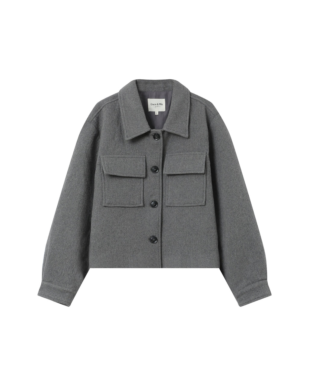 Veste Boxy Gris Novembre