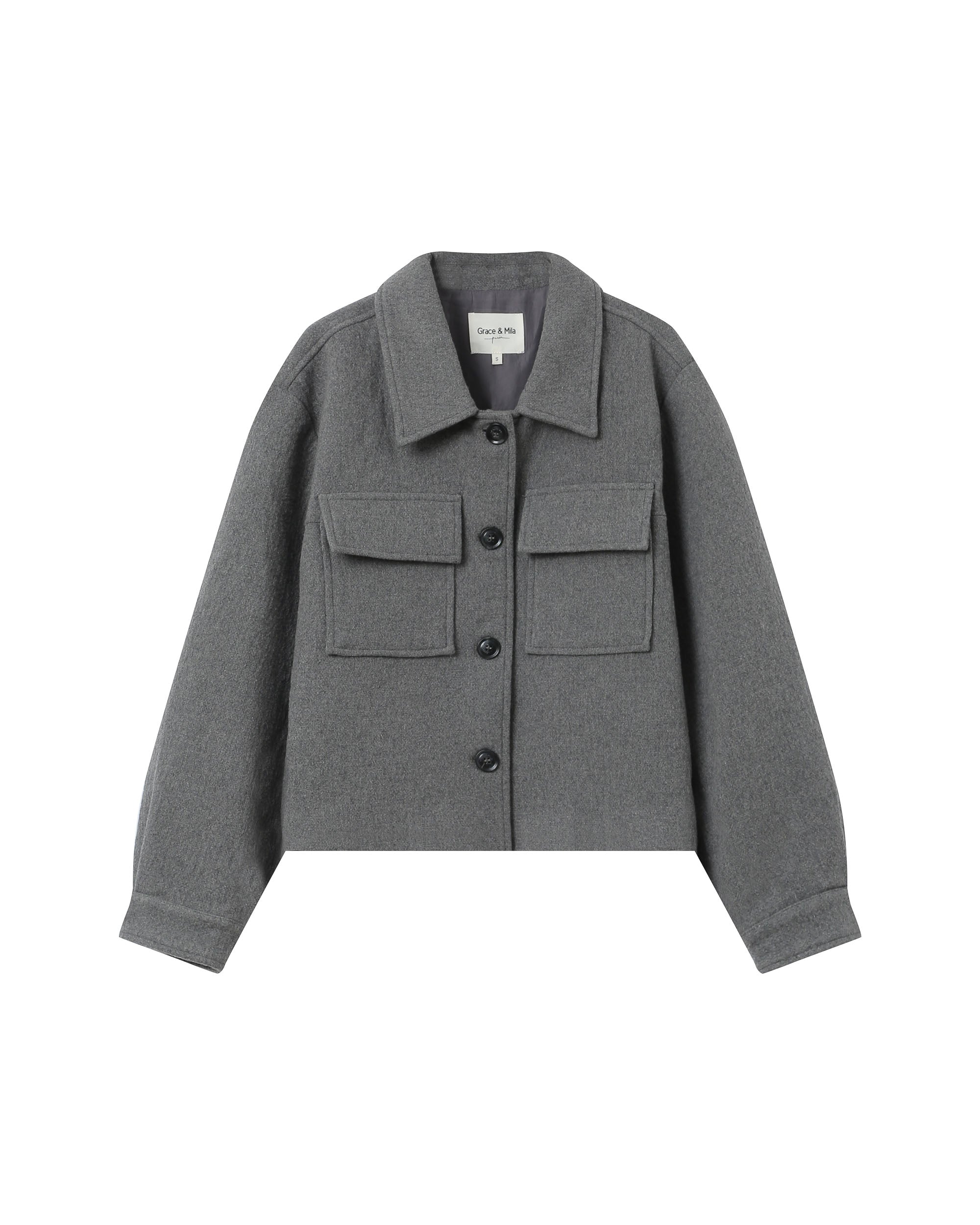 Veste Boxy Gris Novembre