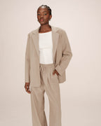 Blazer Recto a Rayas Greige Silly