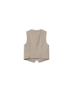 Straight Striped Waistcoat Greige Sister