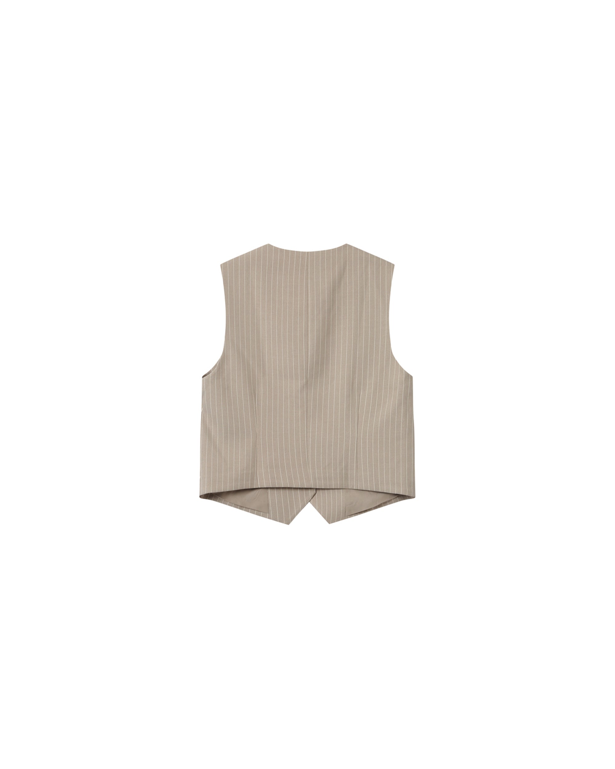 Straight Striped Waistcoat Greige Sister