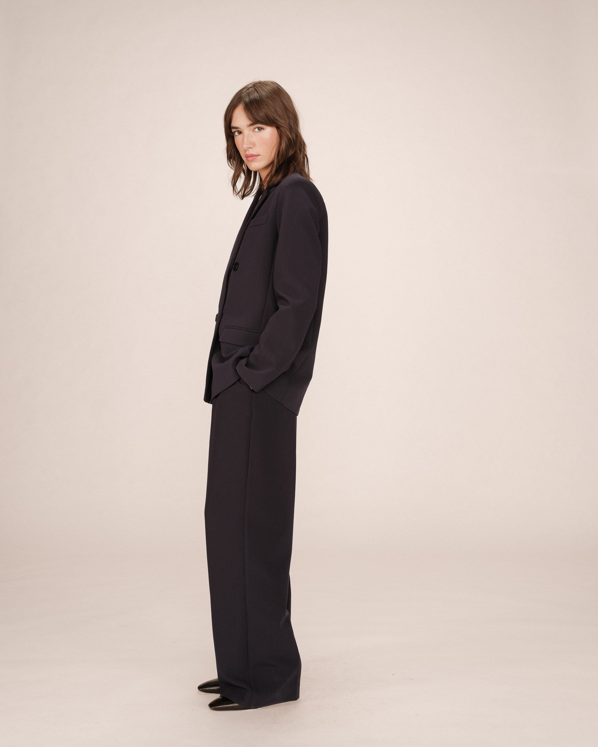 Blazer Cruzado Recto Marino Sureau