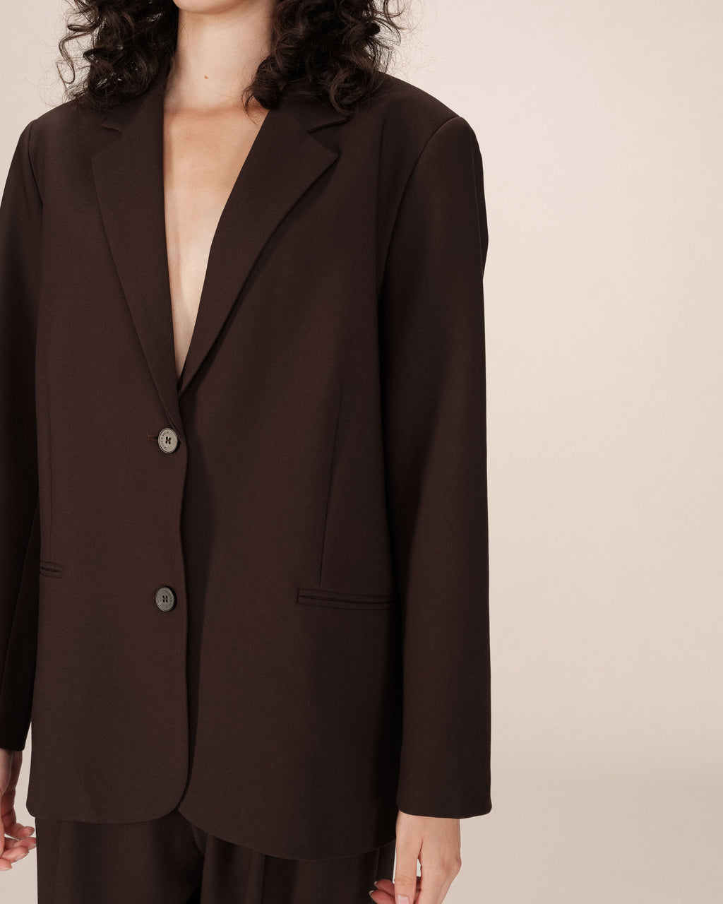 Strong Straight Oversized Chocolate Blazer