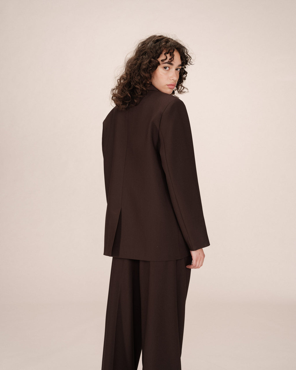 Strong Straight Oversized Chocolate Blazer