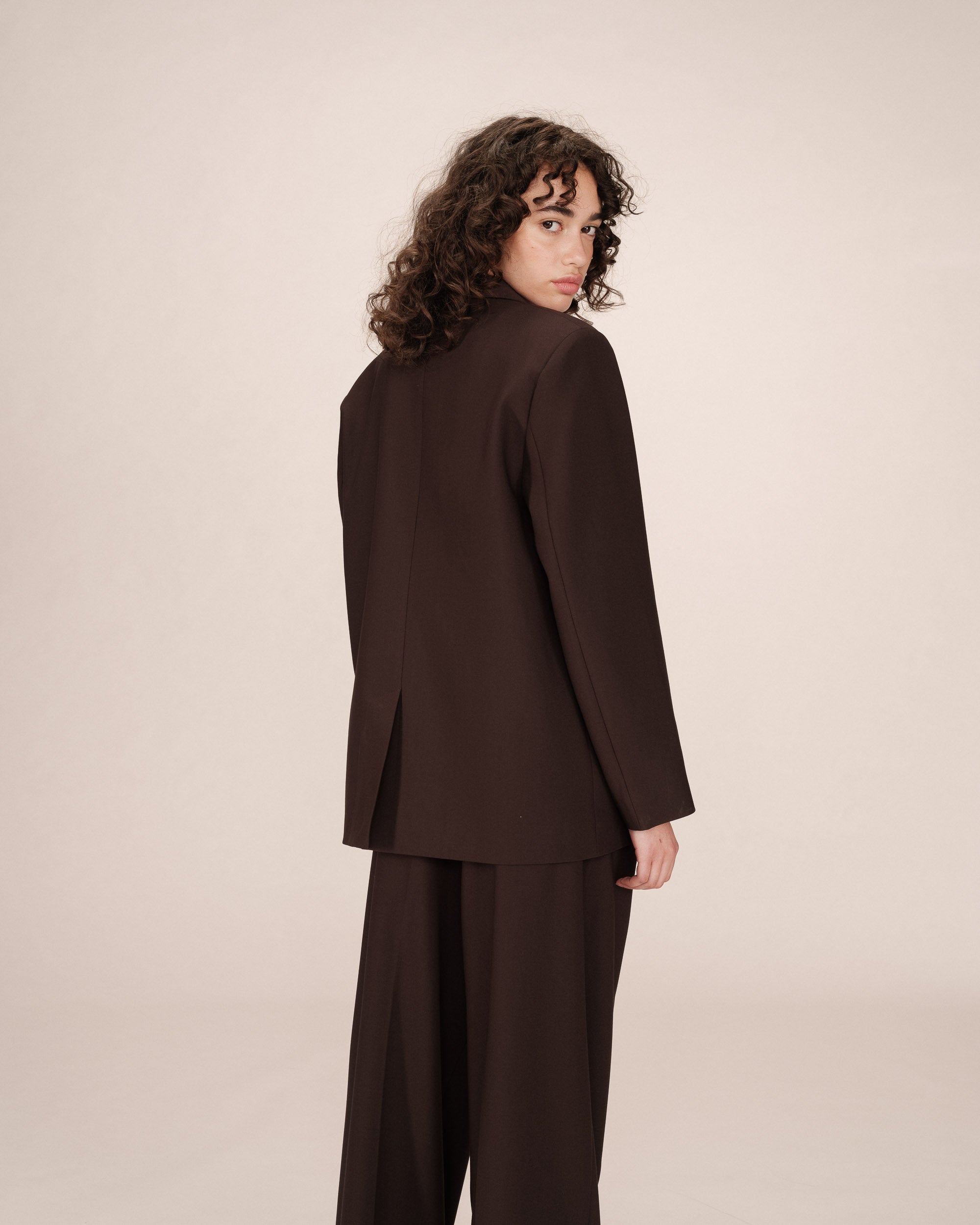 Strong Straight Oversized Chocolate Blazer