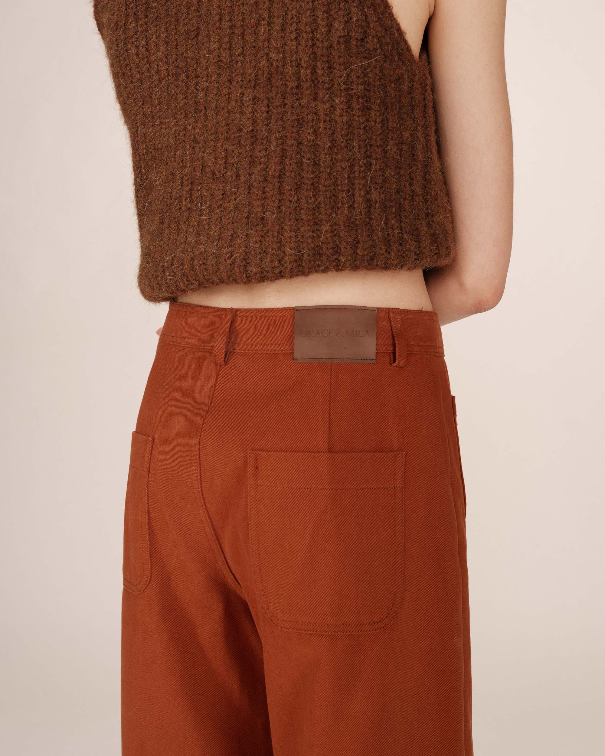 Straight 7/8 Camel Trousers Sole