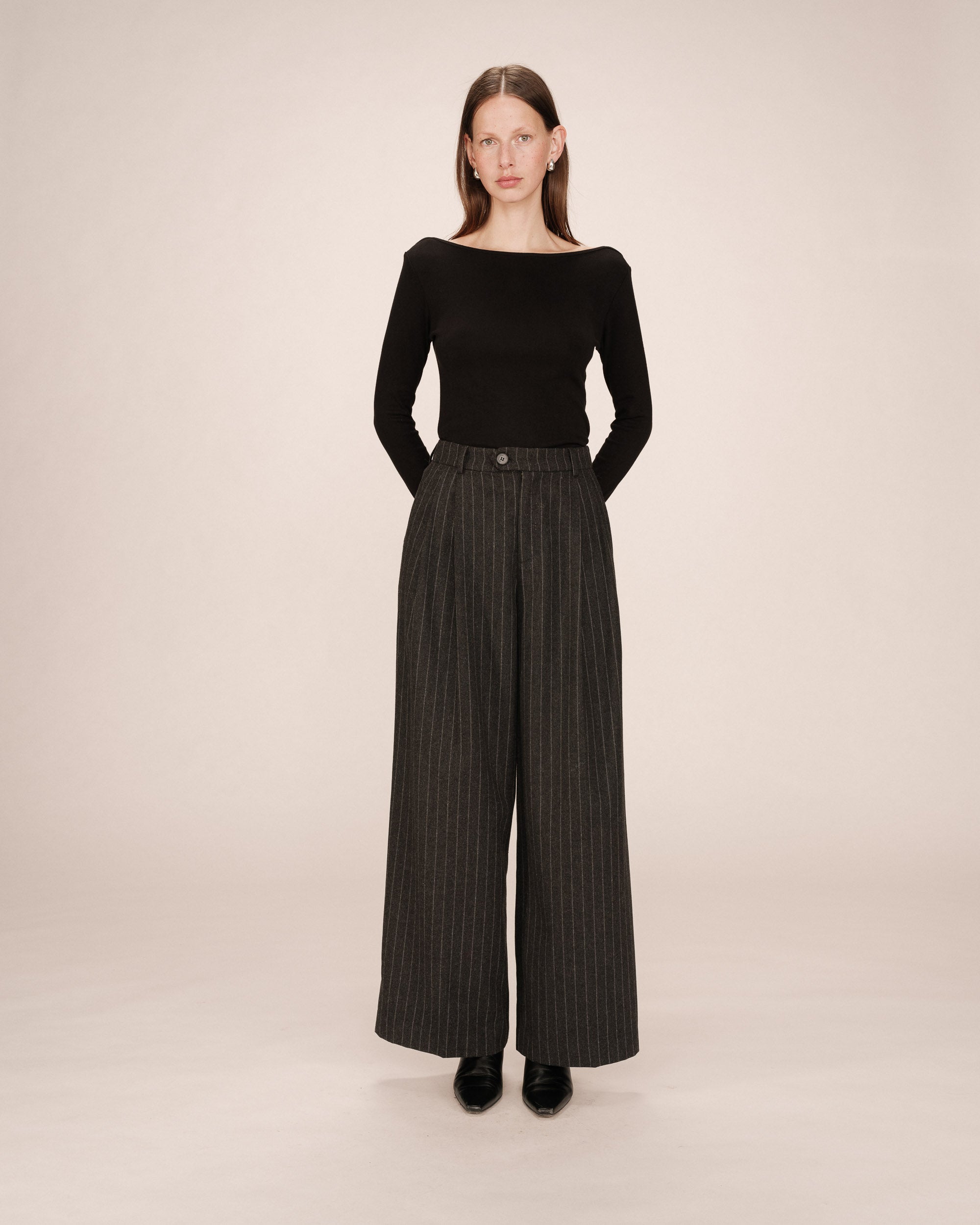 Pantalón de Sastre Rayas Carbón Senna