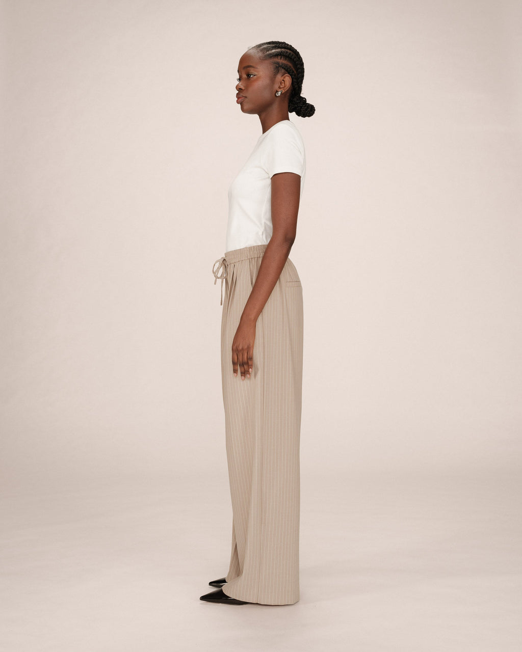 Striped Trousers Greige Stay
