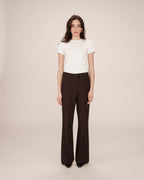 Chocolate Flared Tailored Trousers Singer