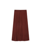 Pleated Long Skirt Chocolate Plisse