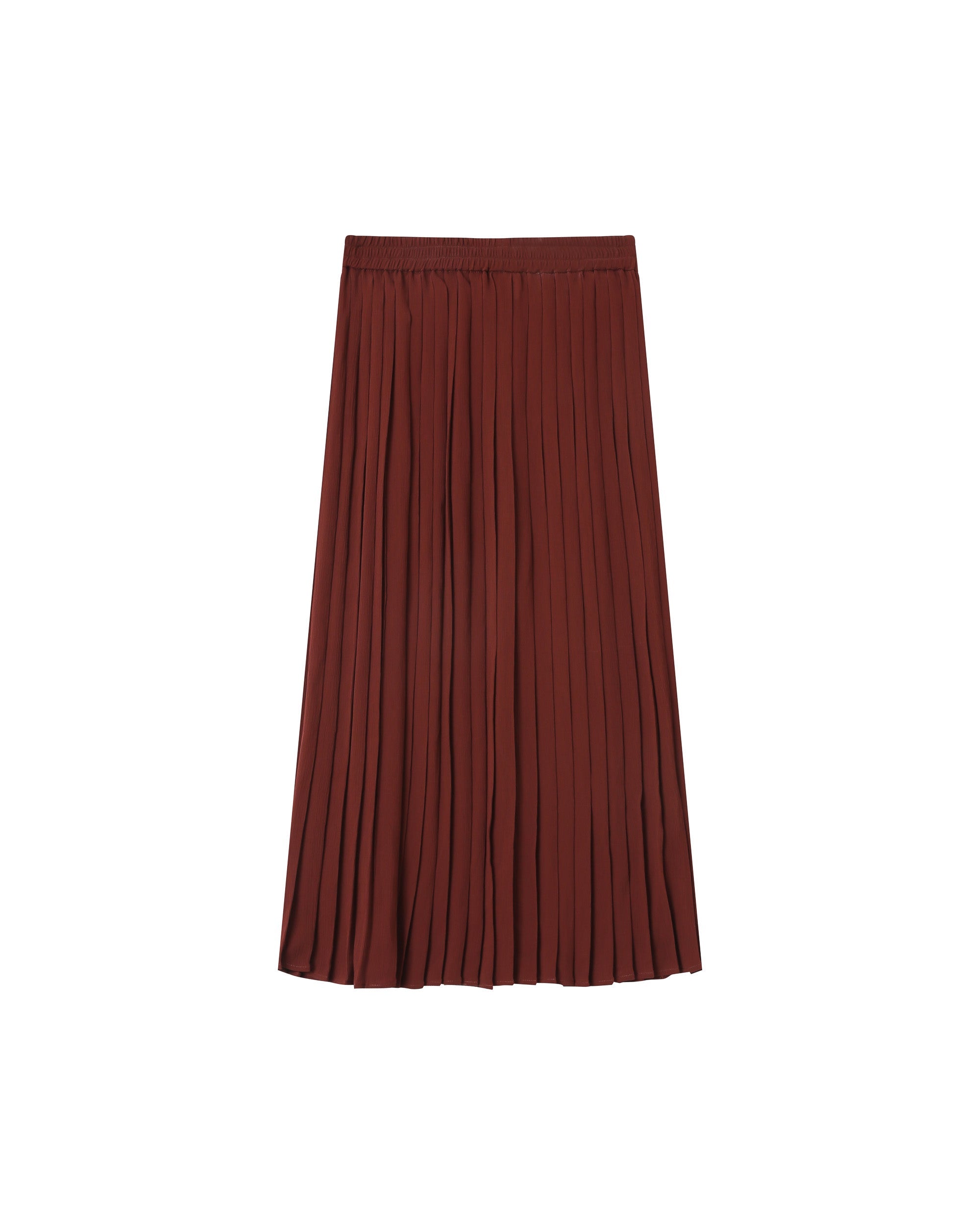 Pleated Long Skirt Chocolate Plisse