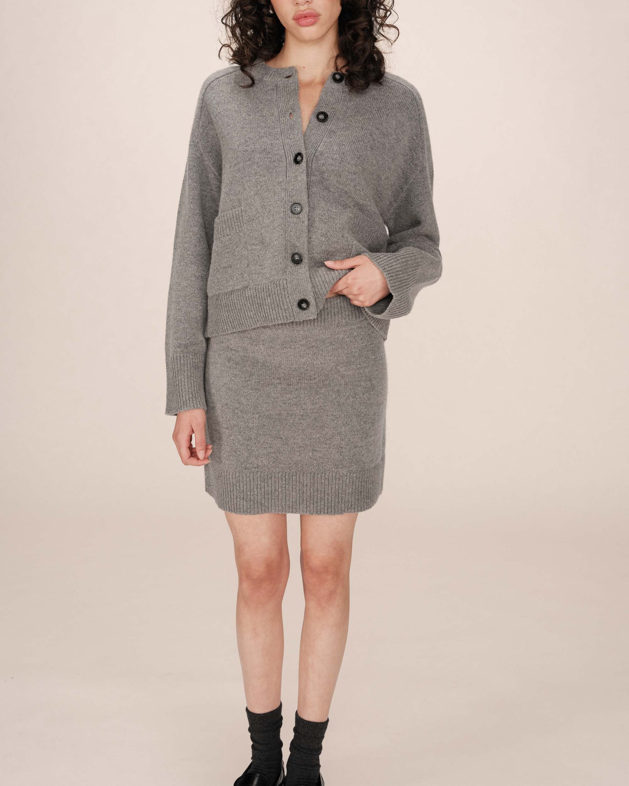 Grey Fitted Skirt Shae