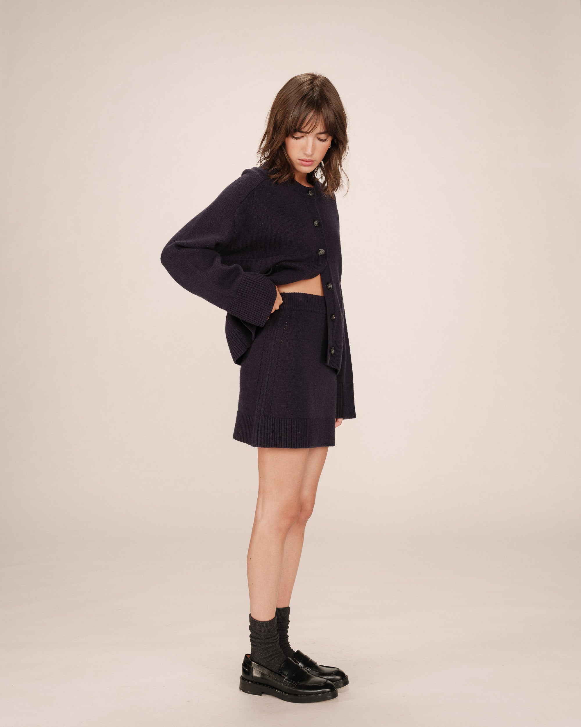 Fitted Navy Skirt Shae