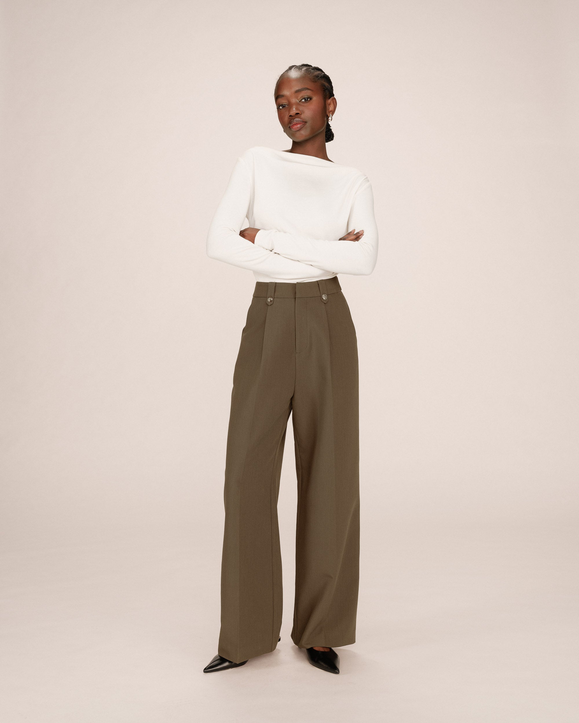 Pantalon Tailleur Vert Foret Septime