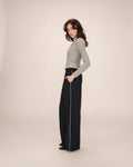 Navy Wide-Leg Trousers Sweeney