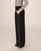Navy Wide-Leg Trousers Sweeney