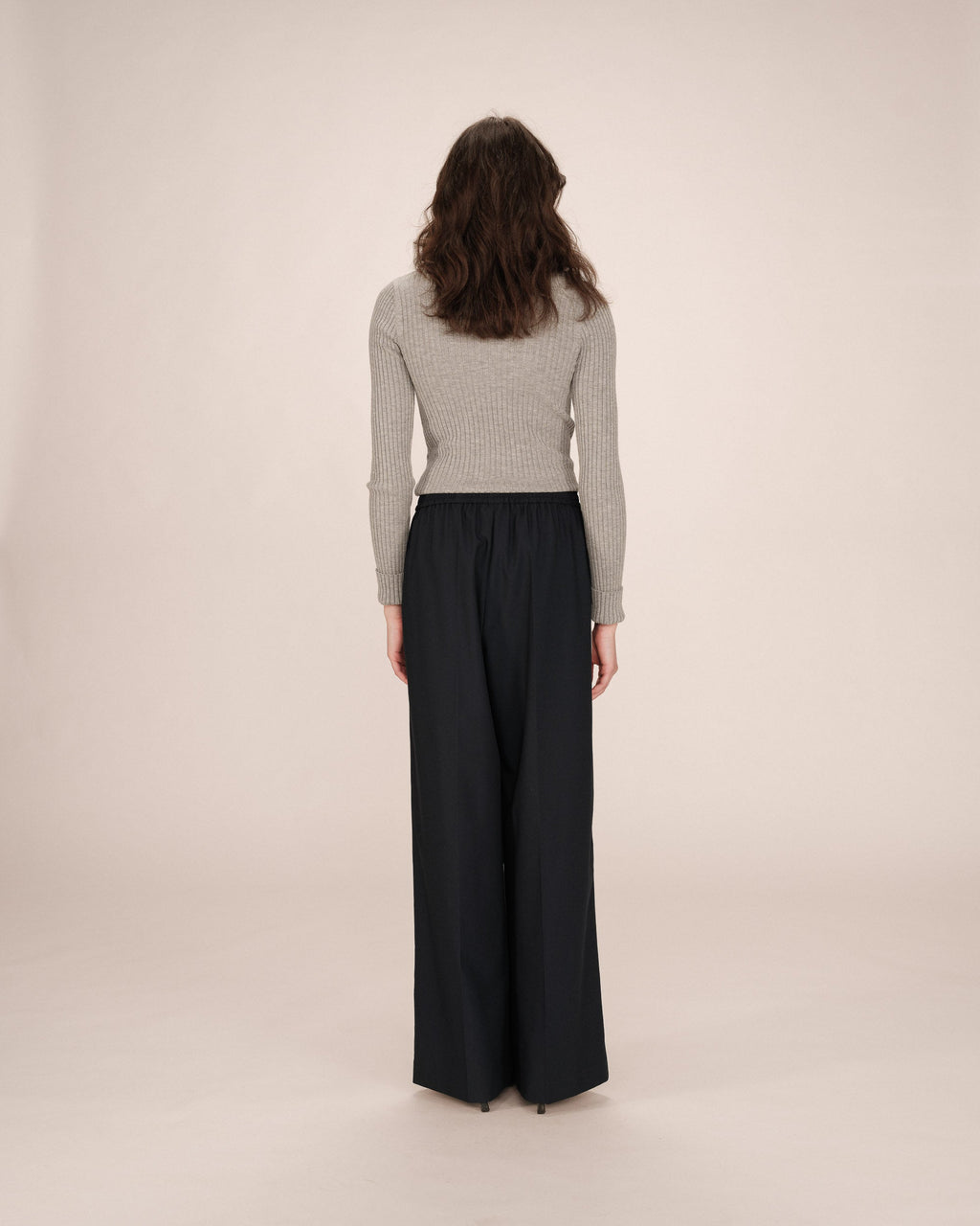 Navy Wide-Leg Trousers Sweeney
