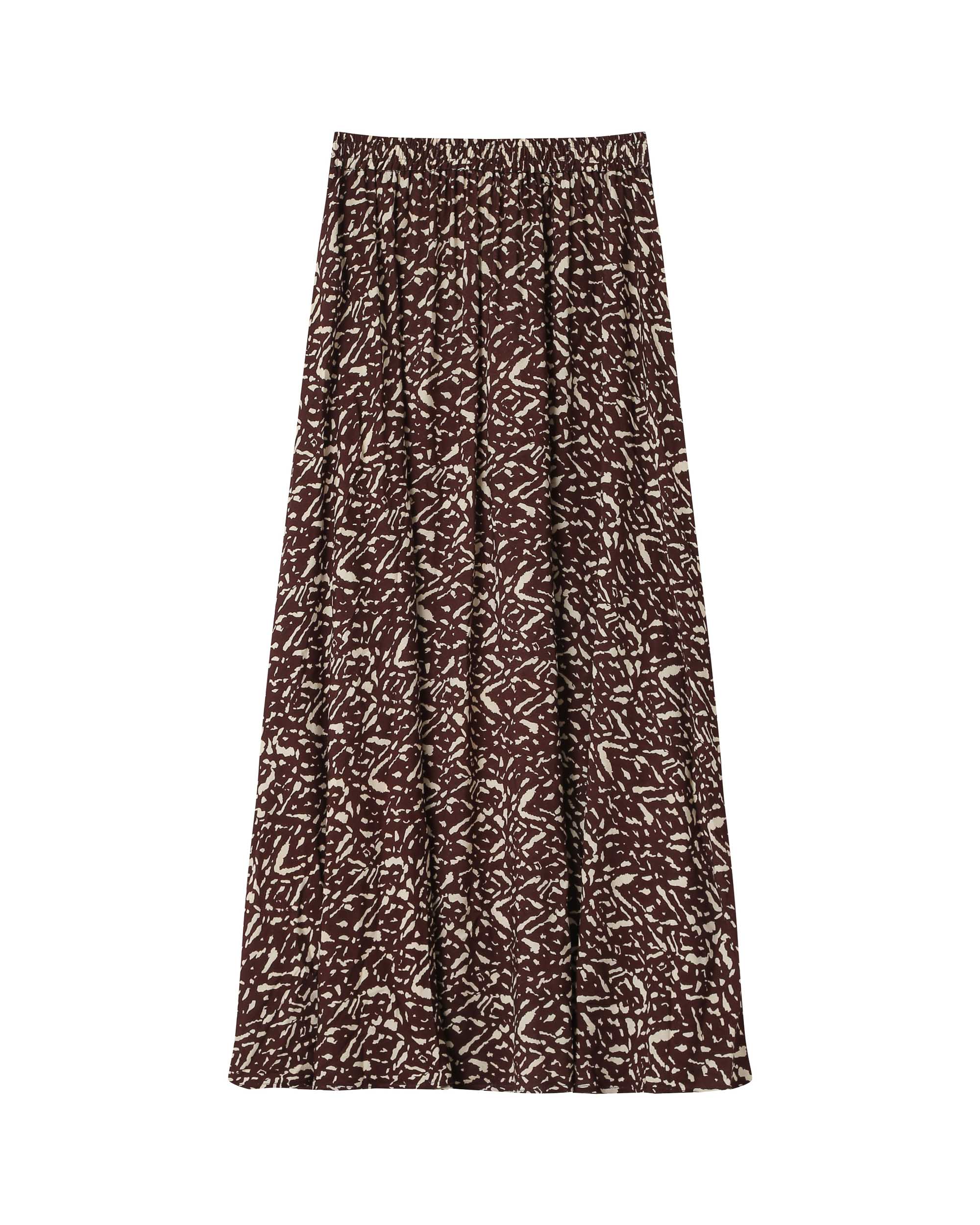 Printed Long Skirt Chocolate Sibella