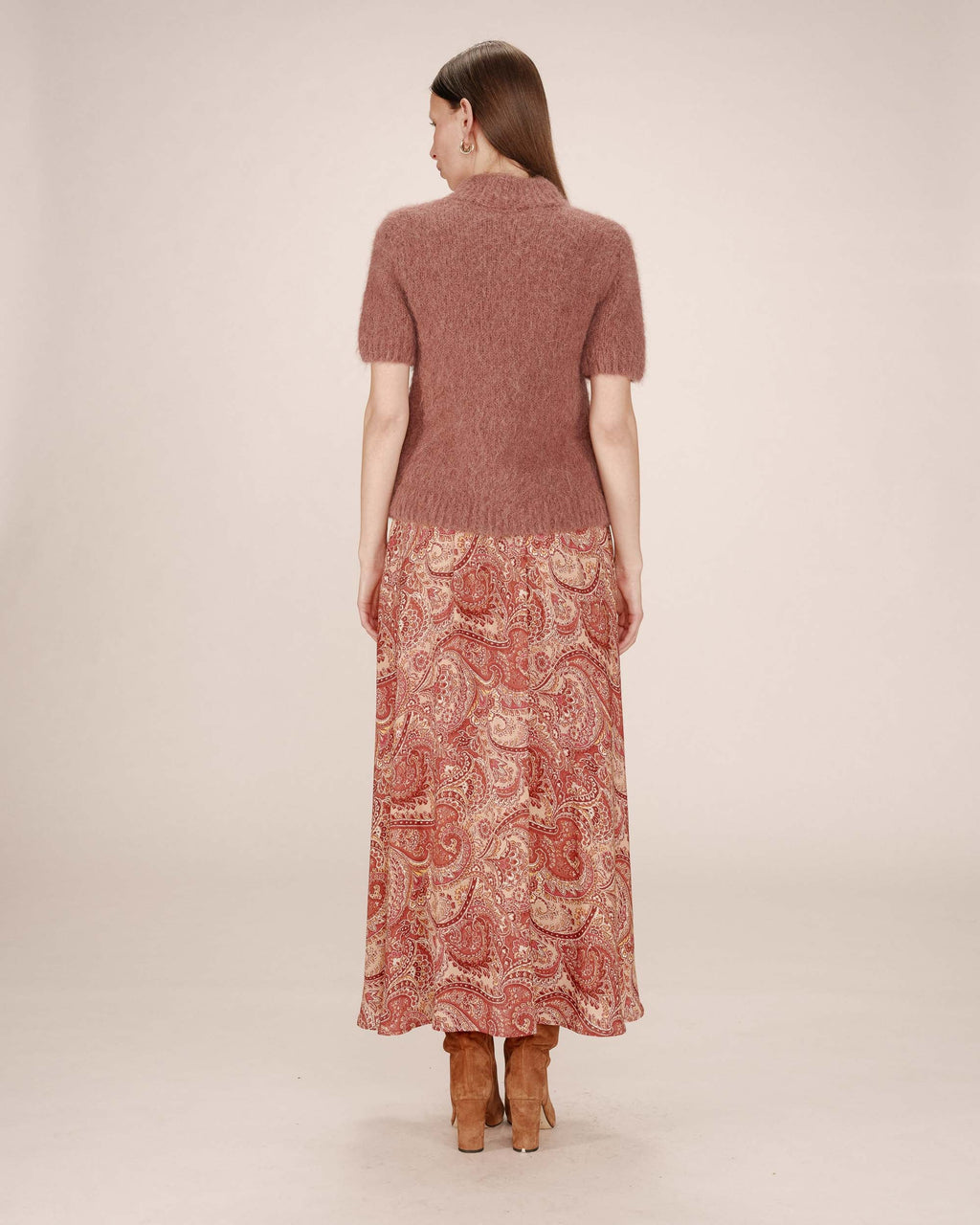 Long Printed Skirt Terracotta Sibella