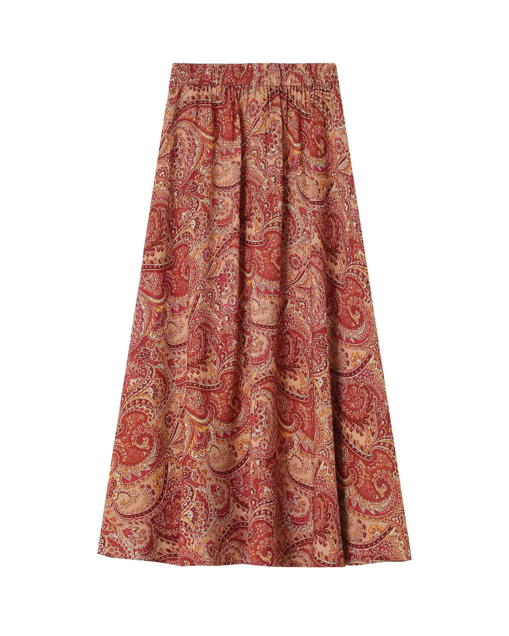 Long Printed Skirt Terracotta Sibella