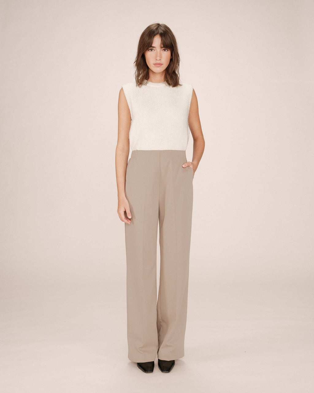 Greige Tailored Trousers Stewart