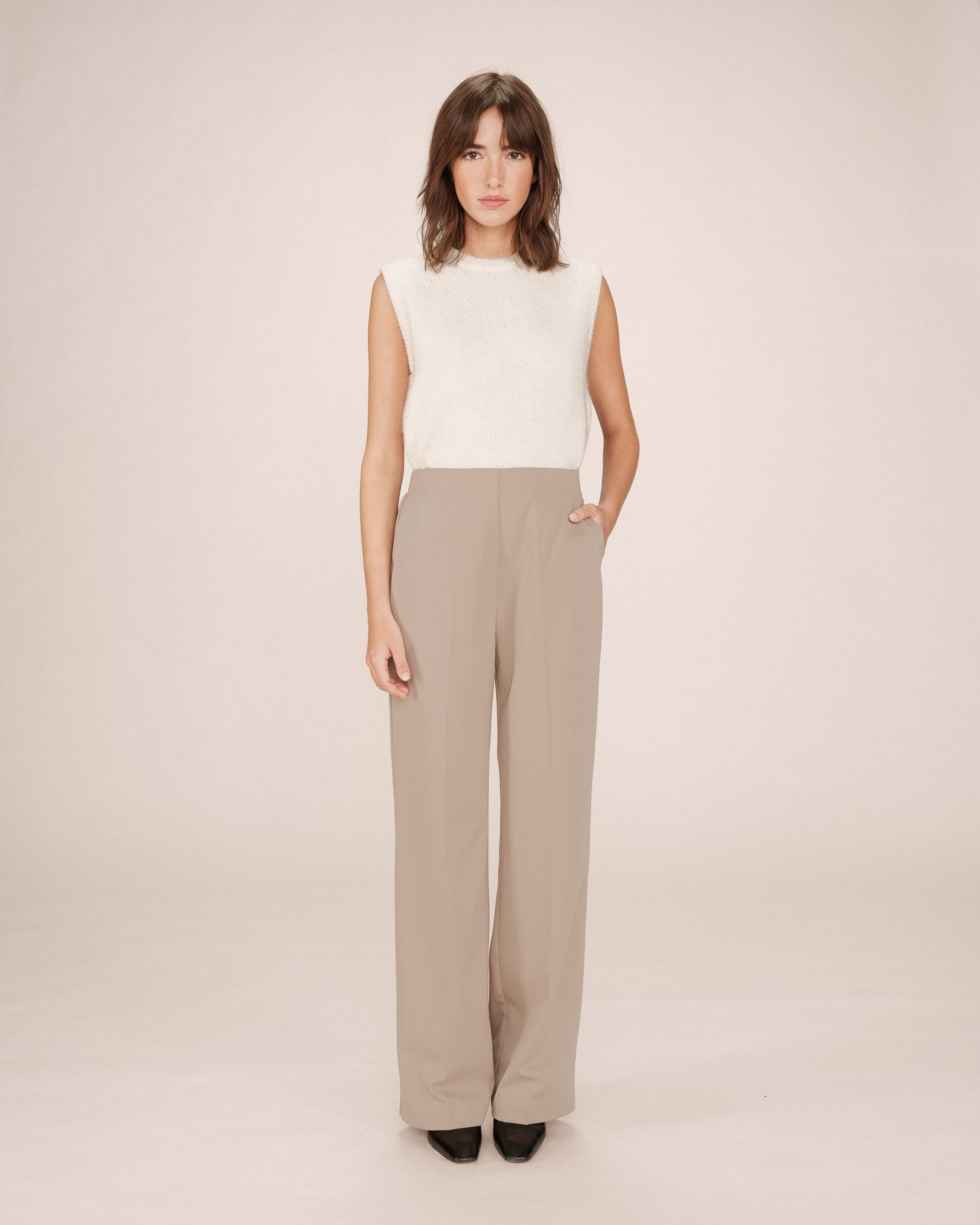Greige Tailored Trousers Stewart