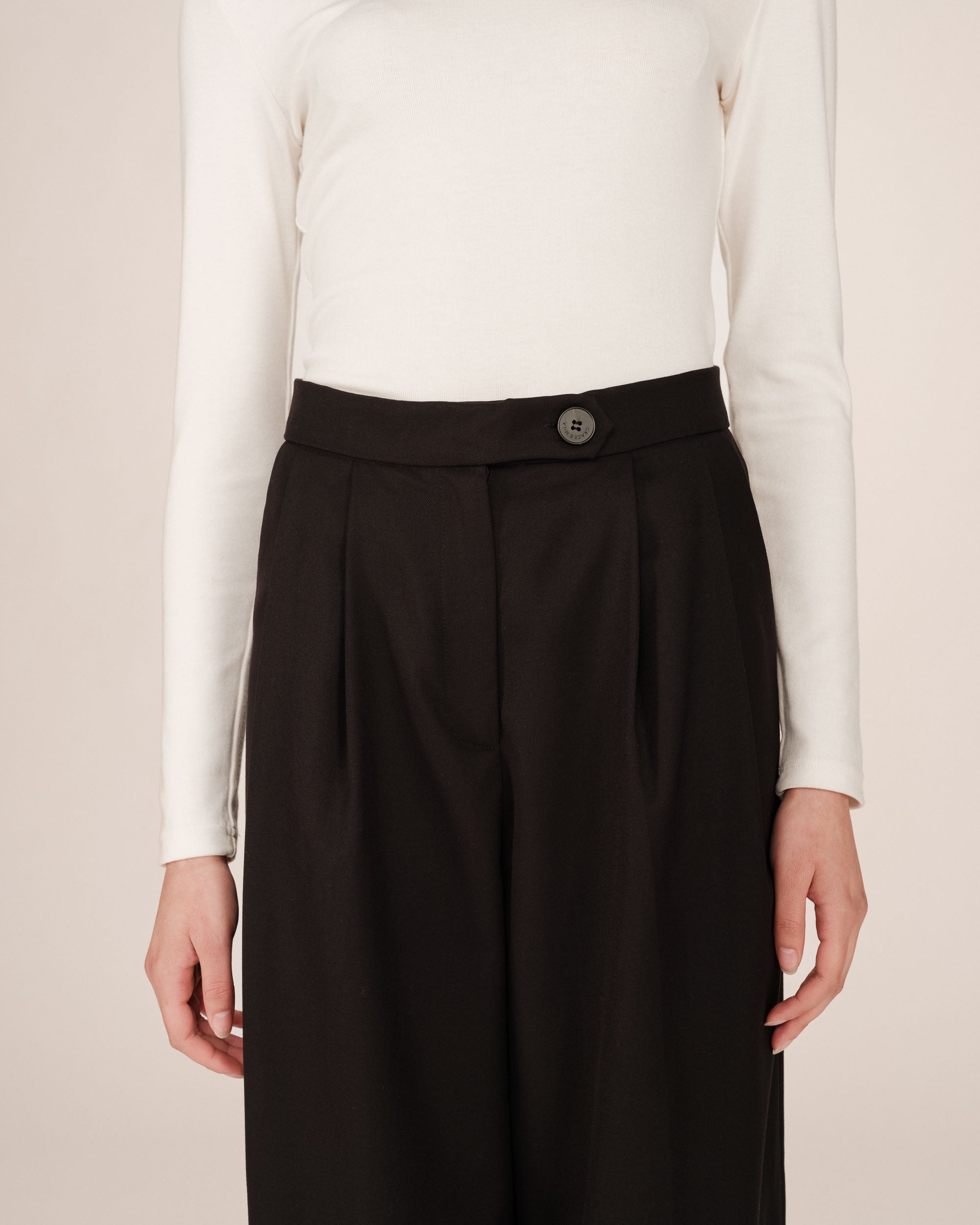 Black Strokes Suit Trousers