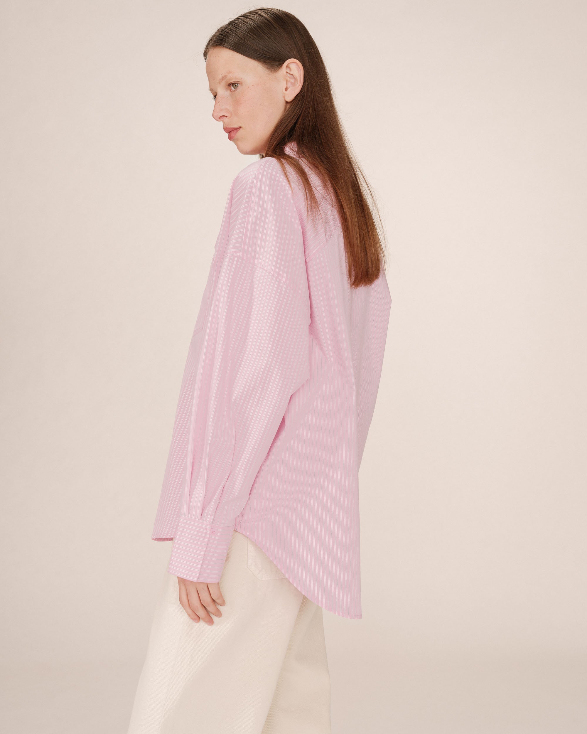 Camisa de Rayas Cristal Rosa Storm